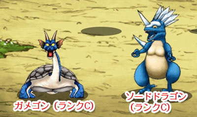 ソードドラゴンとガメゴン