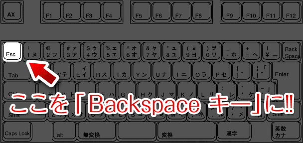 「Esc」を「Backspace」に変更すると便利。