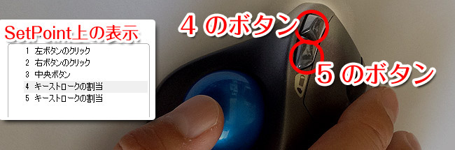 割り当てられたボタンはマウスのここに相当します。