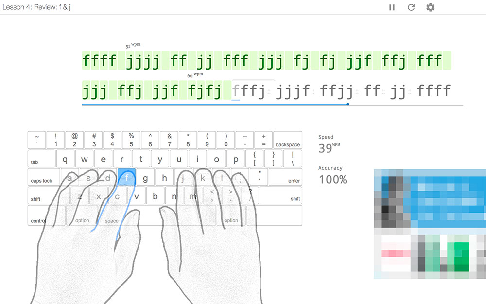 ひたすら「F」と「J」だけの練習!