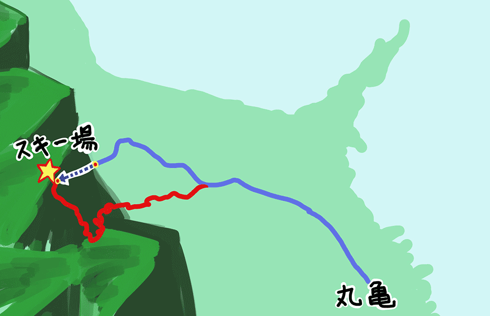 スノーパーク雲辺寺への道のり1